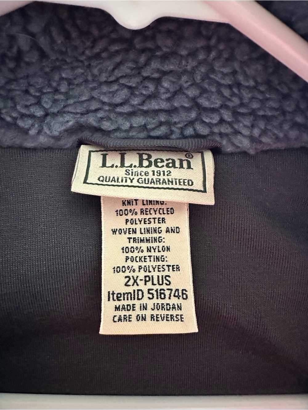 L.L. Bean Slate Blue Sherpa Fleece Vest - Picture 3 of 3